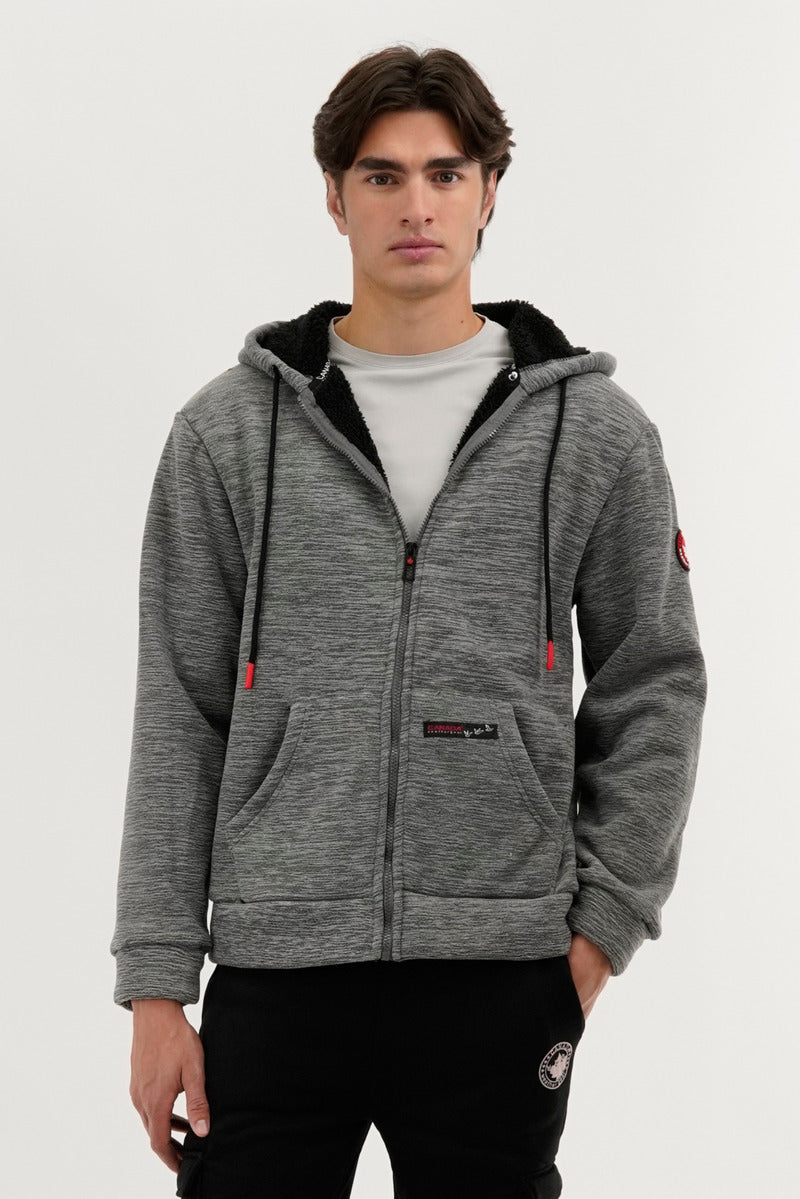 Canada Weather Gear Sherpa Lined Lightweight Jacket - Grey - Mens Lightweight Jackets - International Clothiers