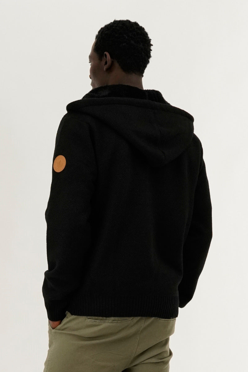 Canada Weather Gear Cable Knit Zip Up Hoodie - Black - Mens Hoodies & Sweatshirts - International Clothiers