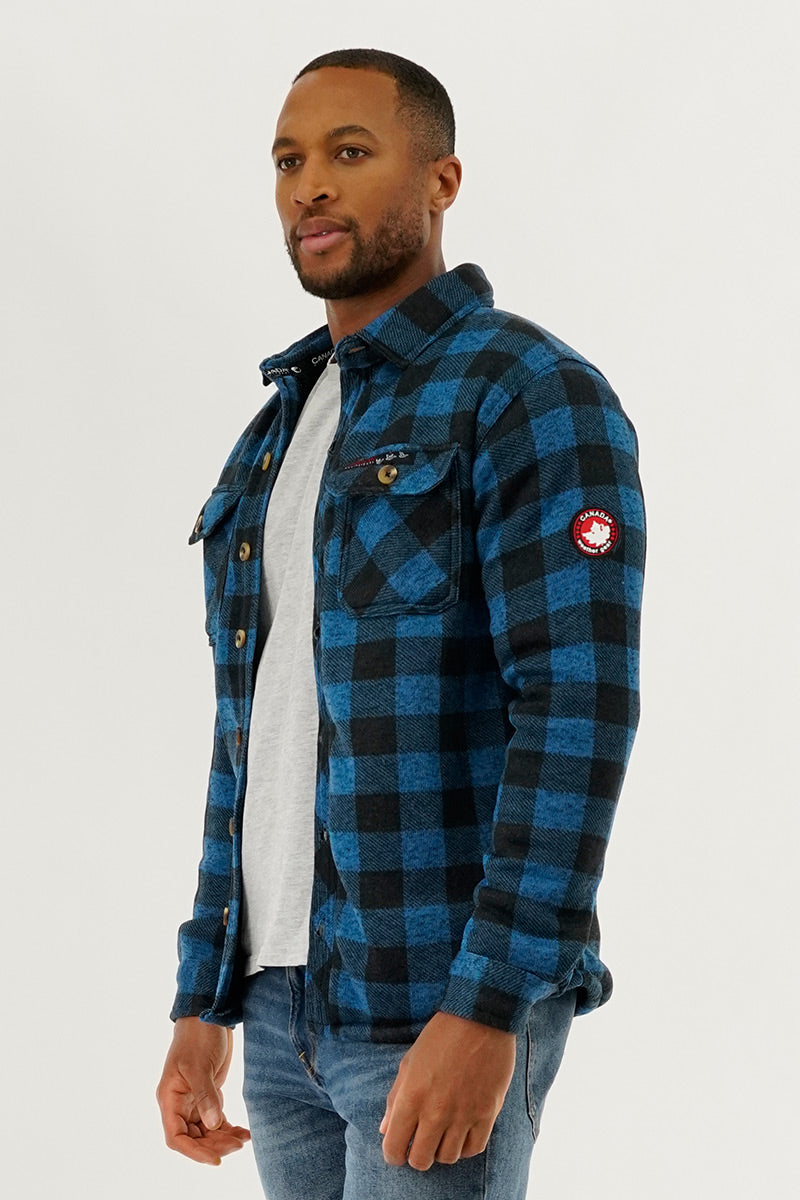 Canada Weather Gear Plaid Lightweight Jacket - Blue - Mens Lightweight Jackets - International Clothiers