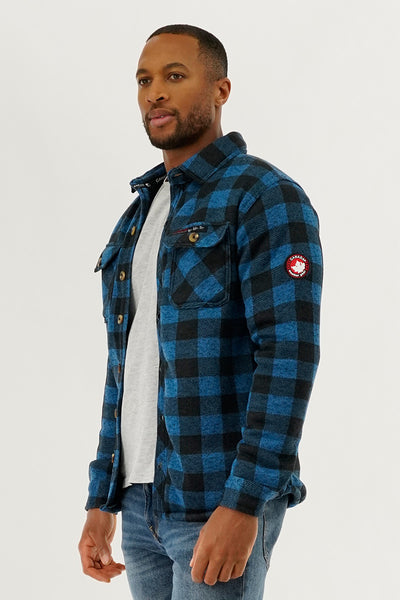 Canada Weather Gear Plaid Lightweight Jacket - Blue - Mens Lightweight Jackets - International Clothiers