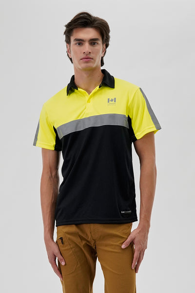Canada Work Gear Hi-Vis Short Sleeve Polo Shirt - Yellow - Mens Polo Shirts - International Clothiers