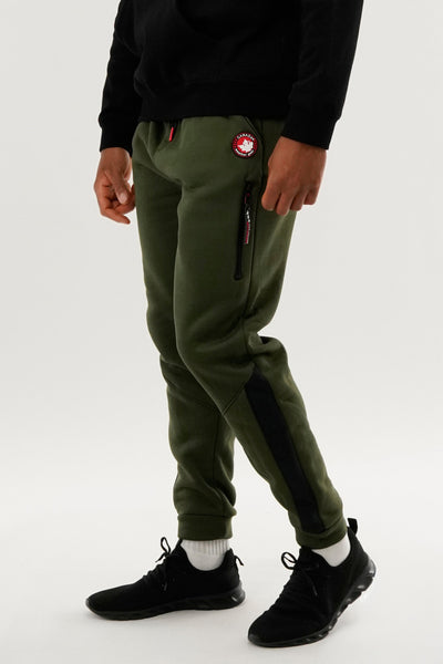 Canada Weather Gear Fleece Contrast Insert Jogger - Olive - Mens Joggers & Sweatpants - International Clothiers