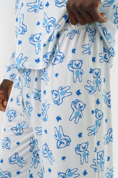 Canada Weather Gear Long Teddy Bear Pajama Pants - White - Mens Pajamas - International Clothiers