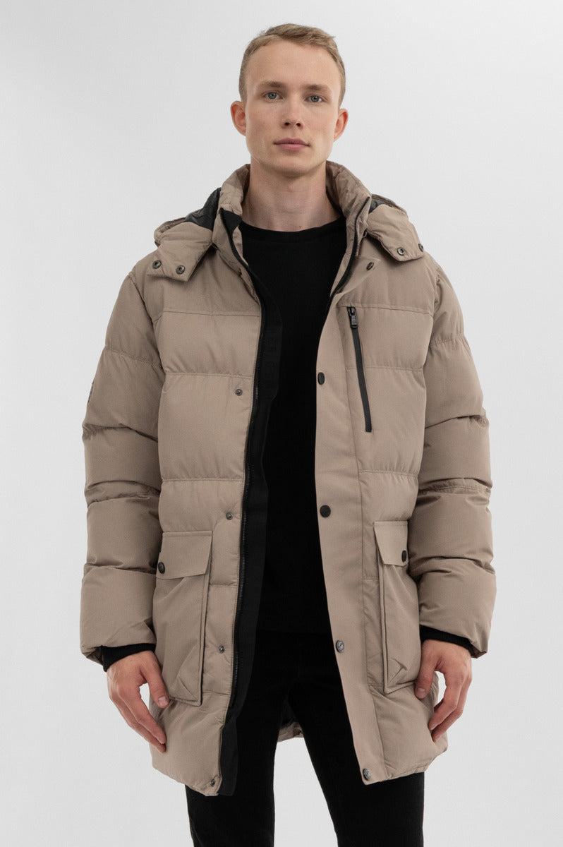 Canada Weather Gear Puffer Parka Jacket - Beige - Mens Parka Jackets - International Clothiers