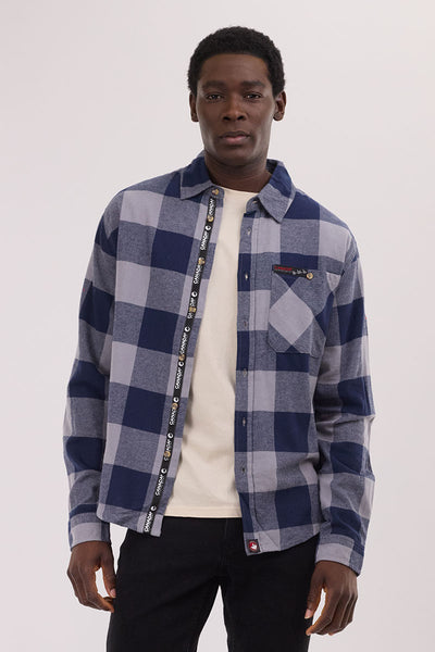 Canada Weather Gear Flannel Button Up Casual Shirt - Navy - Mens Casual Shirts - International Clothiers