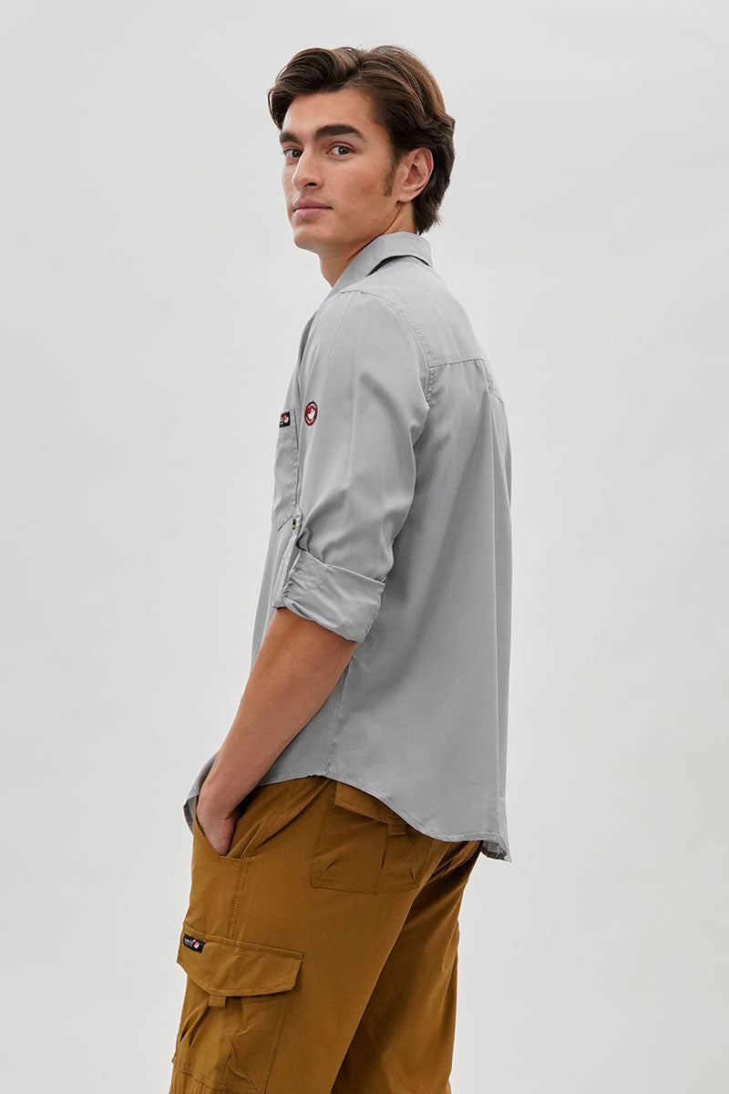 Canada Weather Gear Utility Ripstop Casual Shirt - Grey - Mens Casual Shirts - International Clothiers