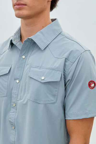 Canada Weather Gear Short Sleeve Snap Button Casual Shirt - Blue - Mens Casual Shirts - International Clothiers