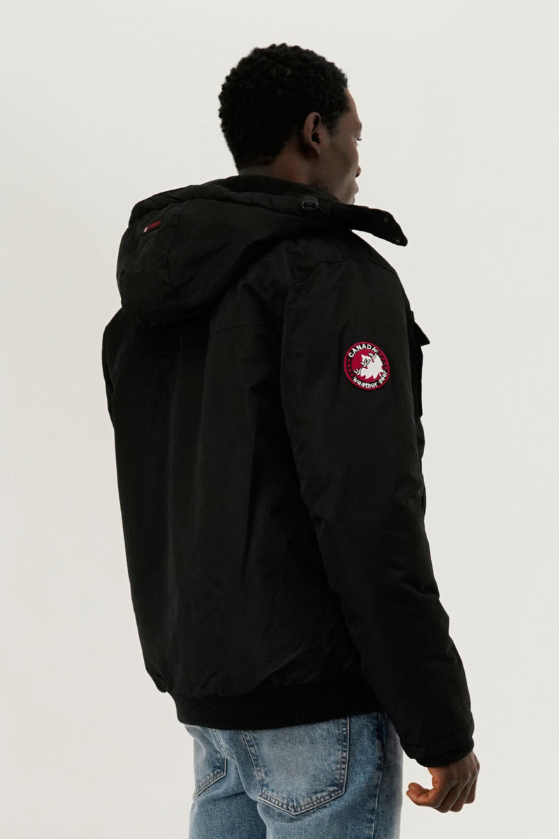 Canada Weather Gear Puffer Bomber Jacket - Black - Mens Bomber Jackets - International Clothiers