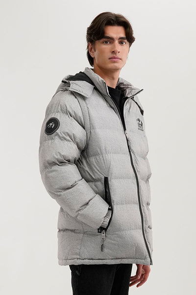 Super Triple Goose Zip Off Sleeve Bomber Jacket - Grey - Mens Bomber Jackets - International Clothiers