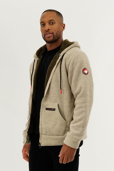 Canada Weather Gear Sherpa Lined Lightweight Jacket - Beige - Mens Lightweight Jackets - International Clothiers