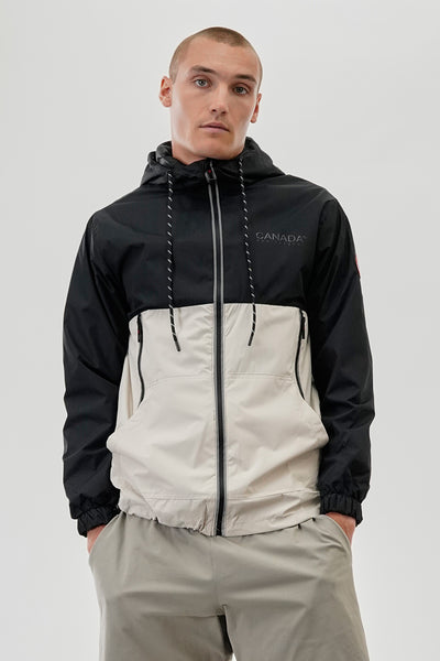 Canada Weather Gear Hooded Colour Block Lightweight Jacket - Black - Mens Lightweight Jackets - International Clothiers