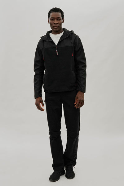Canada Weather Gear 1/4 Zip Hooded Lightweight Jacket - Black - Mens Lightweight Jackets - International Clothiers