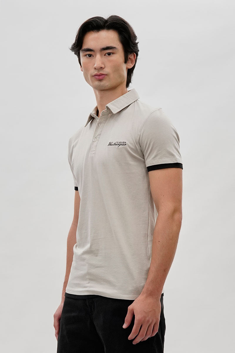 Canada Weather Gear Vintage Short Sleeve Polo Shirt - Stone - Mens Polo Shirts - International Clothiers