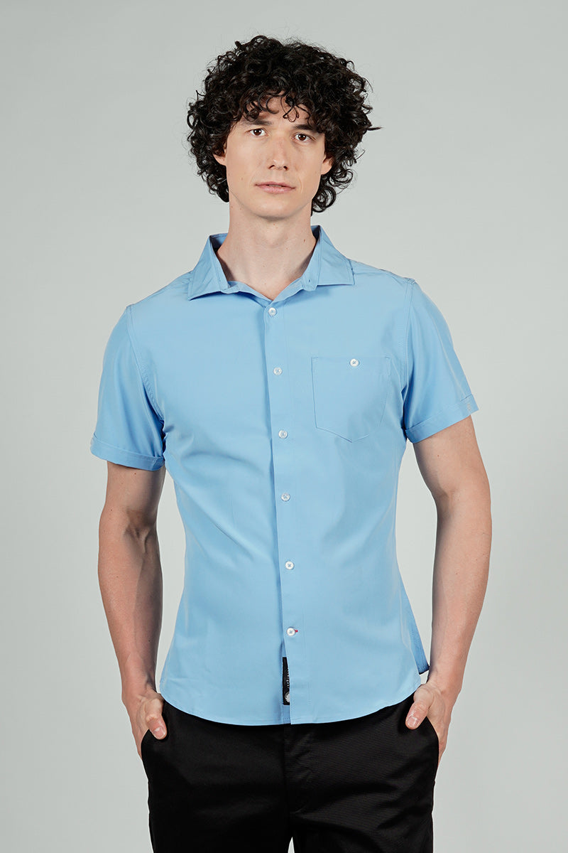 Canada Weather Gear Travel Collection Basic Button Up Casual Shirt - Blue