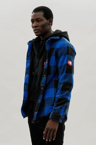 Canada Weather Gear Plaid Sherpa Lined Lightweight Jacket - Blue - Mens Lightweight Jackets - International Clothiers
