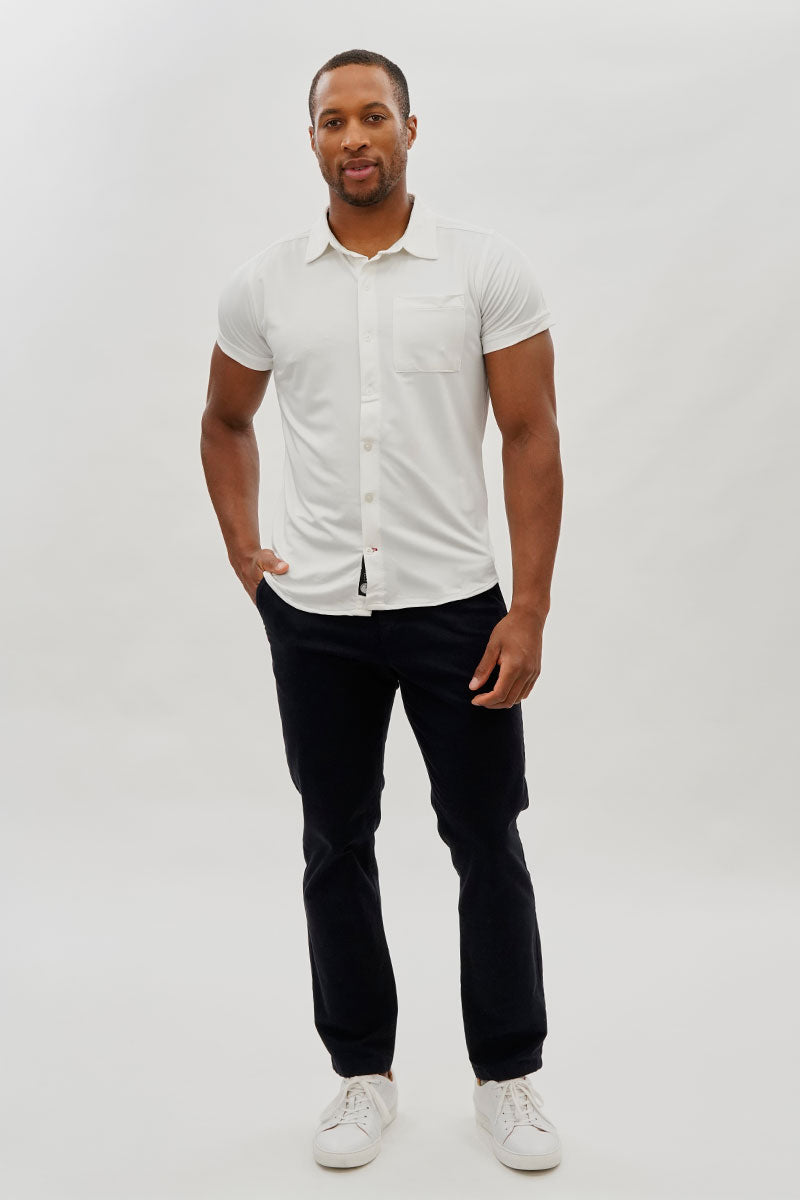 Canada Weather Gear Travel Collection Classic Short Sleeve Casual Shirt - White - Mens Casual Shirts - International Clothiers