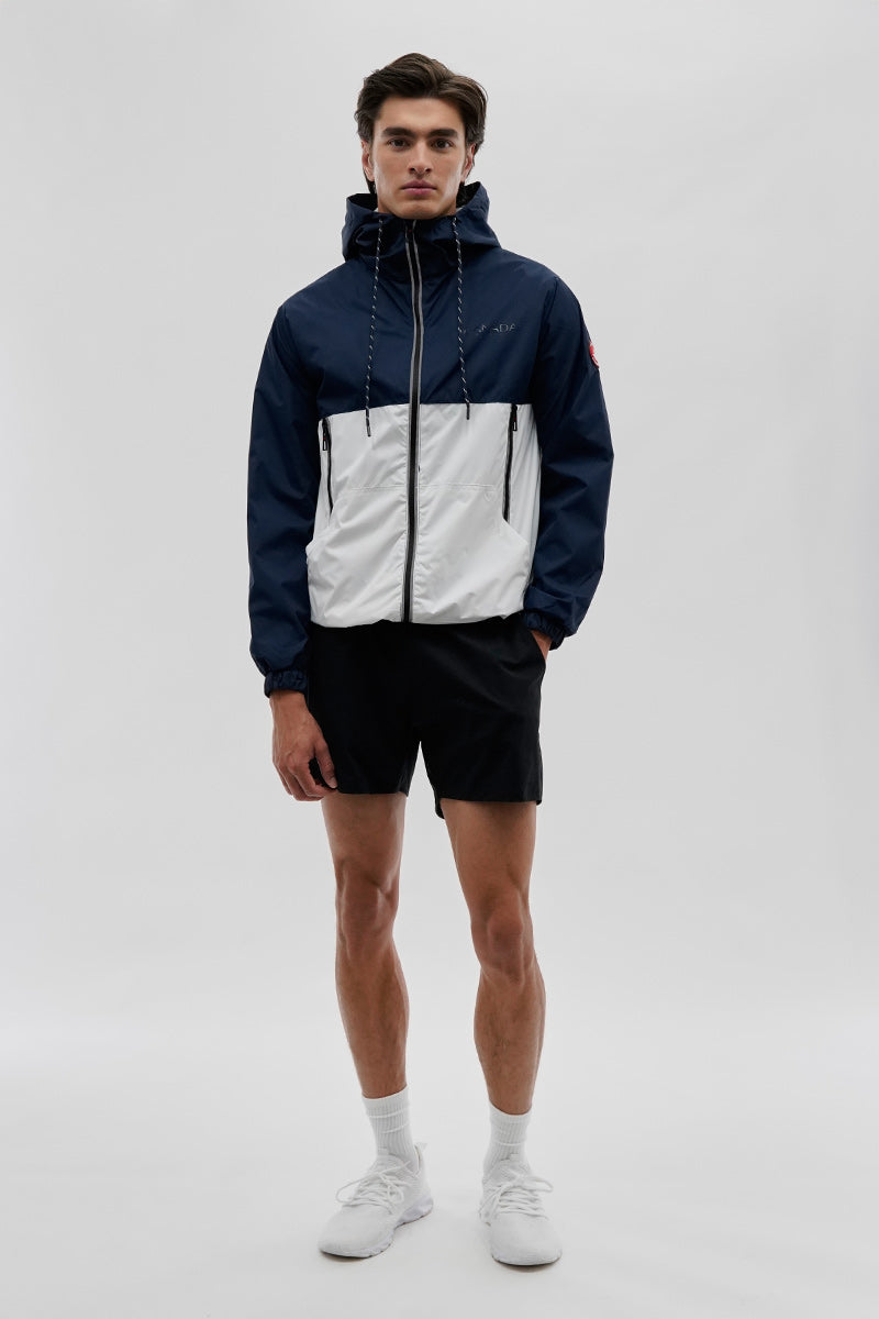 Canada Weather Gear Hooded Colour Block Lightweight Jacket - Navy - Mens Lightweight Jackets - International Clothiers