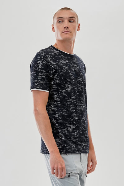 Canada Weather Gear Vintage Patterned Crewneck Tee - Navy - Mens Tees & Tank Tops - International Clothiers