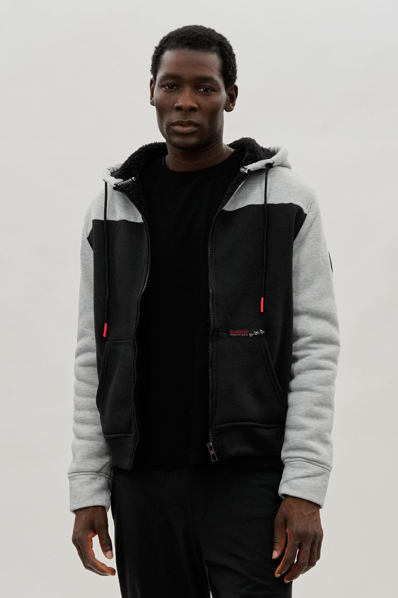 Canada Weather Gear Colour Block Sherpa Lined Lightweight Jacket - Grey - Mens Lightweight Jackets - International Clothiers