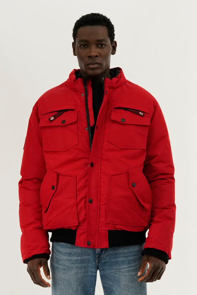 Canada Weather Gear Puffer Bomber Jacket - Red - Mens Bomber Jackets - International Clothiers