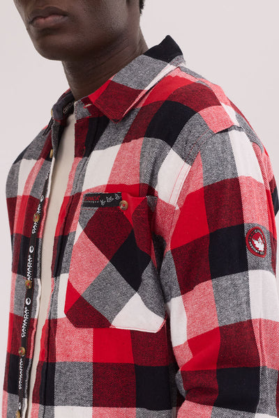 Canada Weather Gear Plaid Button Up Casual Shirt - Red - Mens Casual Shirts - International Clothiers