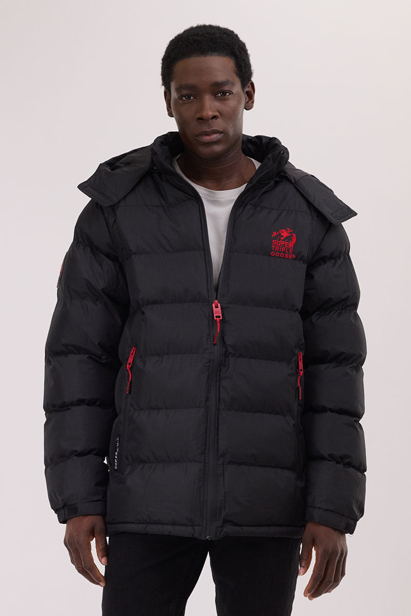 Super Triple Goose Zip Off Sleeve Bomber Jacket - Black - Mens Bomber Jackets - International Clothiers