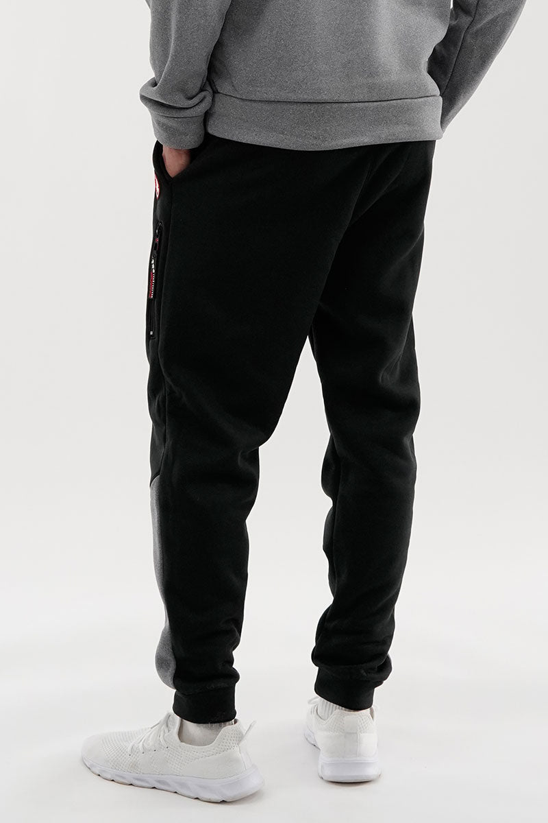 Canada Weather Gear Fleece Contrast Insert Joggers - Black - Mens Joggers & Sweatpants - International Clothiers