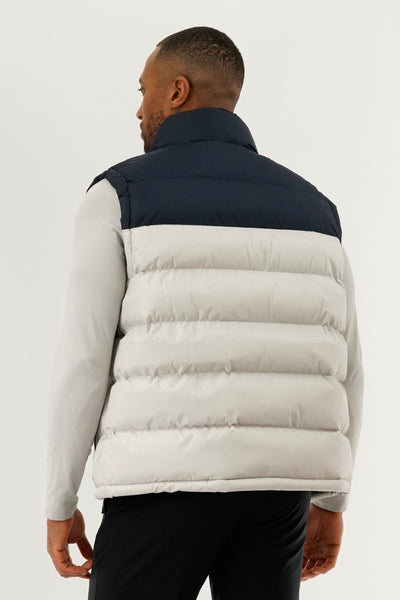 Canada Weather Gear Colour Block Puffer Vest - Stone - Mens Vests - International Clothiers