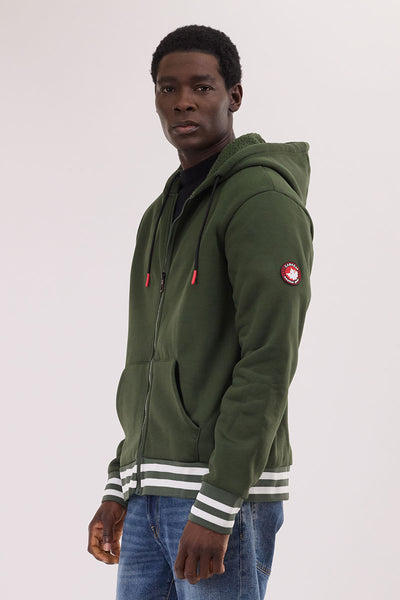 Canada Weather Gear Fleece Lined Zip Up Hoodie - Olive - Mens Hoodies & Sweatshirts - International Clothiers