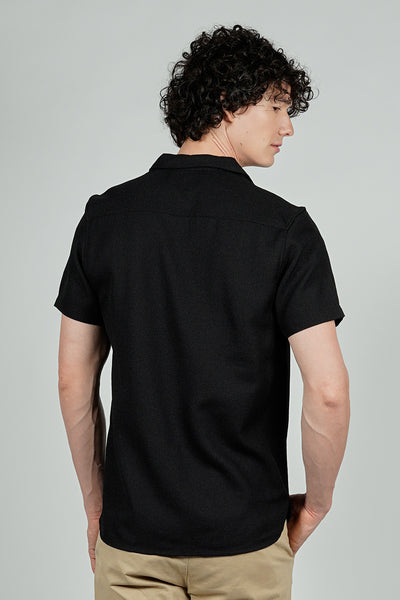 Kenneth Blake Solid Basic Button Up Casual Shirt - Black