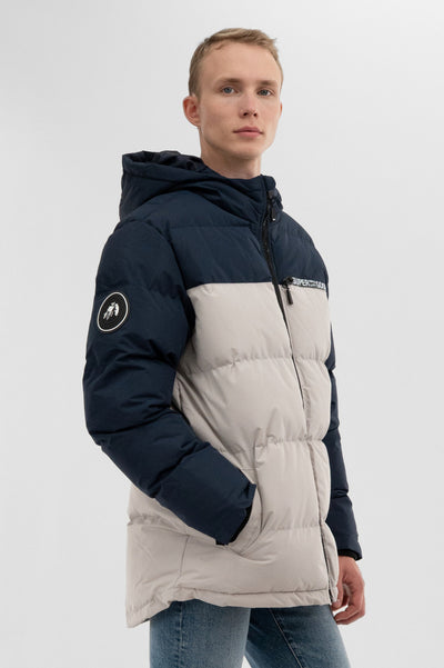 Super Triple Goose Colour Block Bomber Jacket - Stone - Mens Bomber Jackets - International Clothiers