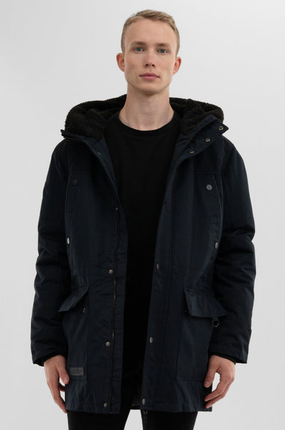 Canada Weather Gear Sherpa Lined Hood Parka Jacket - Navy - Mens Parka Jackets - International Clothiers