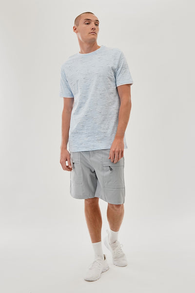 Canada Weather Gear Vintage Patterned Crewneck Tee - Aqua - Mens Tees & Tank Tops - International Clothiers
