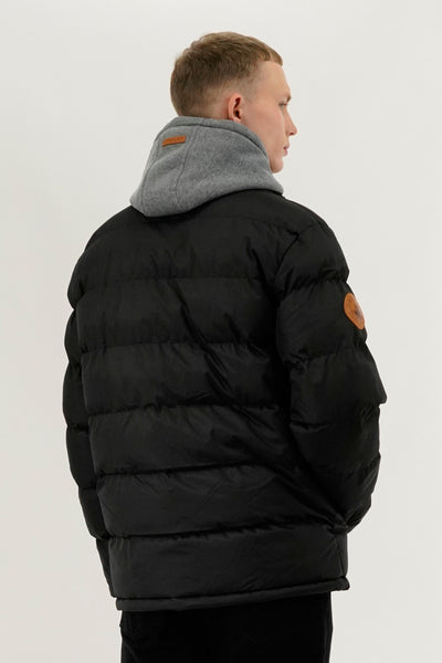 Canada Weather Gear Fleece Quilted Bomber Jacket - Black - Mens Bomber Jackets - International Clothiers