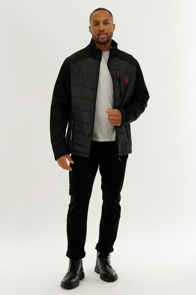 Super Triple Goose Quilted Colour Block Lightweight Jacket - Black - Mens Lightweight Jackets - International Clothiers