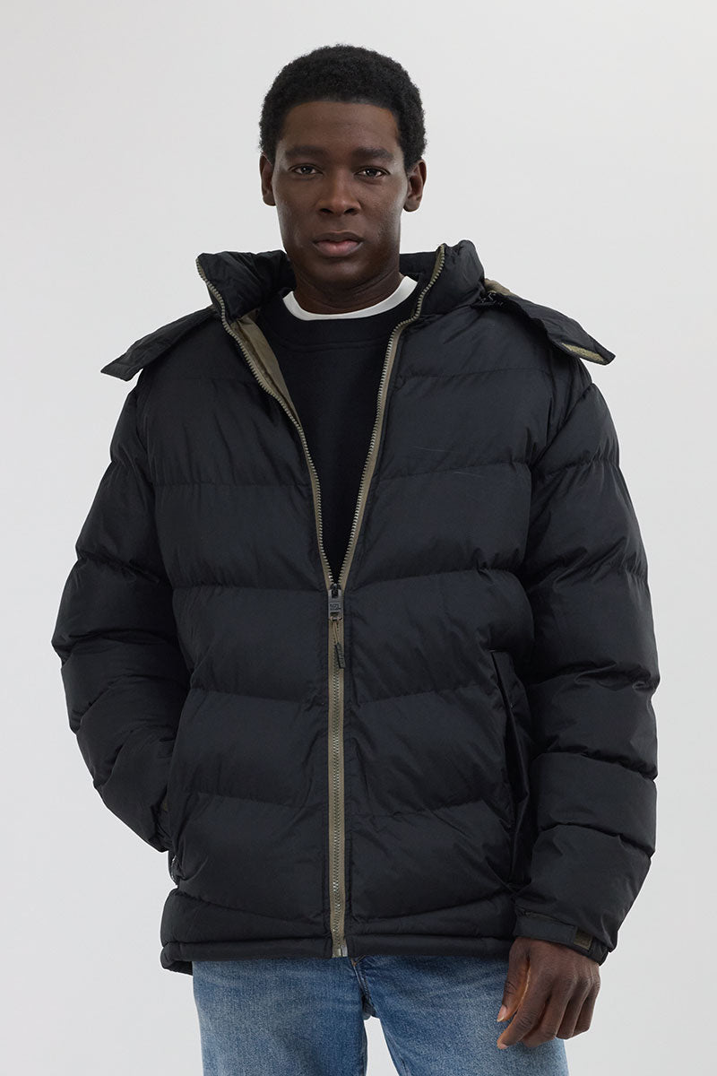 Super Triple Goose Chevron Bomber Jacket - Black - Mens Bomber Jackets - International Clothiers