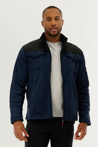 Canada Weather Gear Sherpa Lined Fleece Lightweight Jacket - Navy - Mens Lightweight Jackets - International Clothiers
