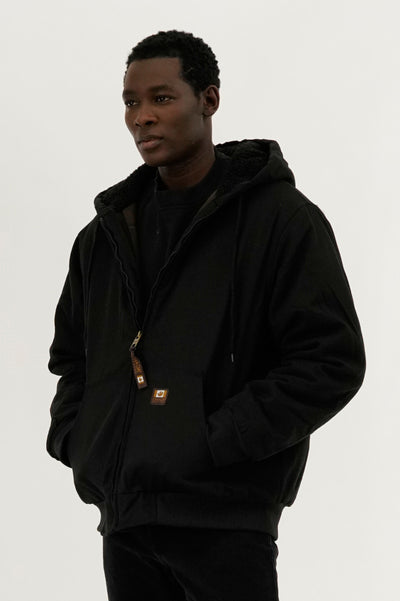 Canada Work Gear Sherpa Lined Bomber Jacket - Black - Mens Bomber Jackets - International Clothiers