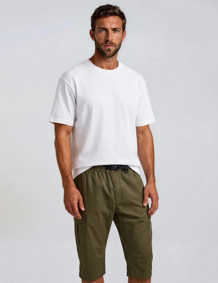 Long Ripstop Cargo Shorts - Green