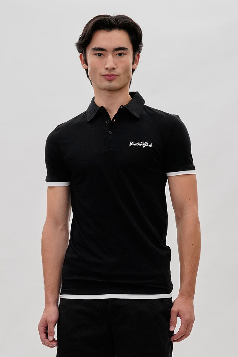 Canada Weather Gear Vintage Short Sleeve Polo Shirt - Black - Mens Polo Shirts - International Clothiers