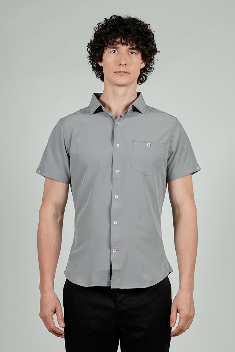 Canada Weather Gear Travel Collection Basic Button Up Casual Shirt - Grey