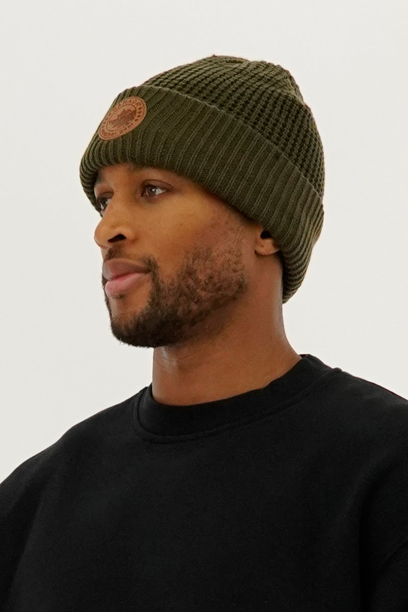 Canada Weather Gear Two Piece Waffle Hat - Green - Mens Hats - International Clothiers