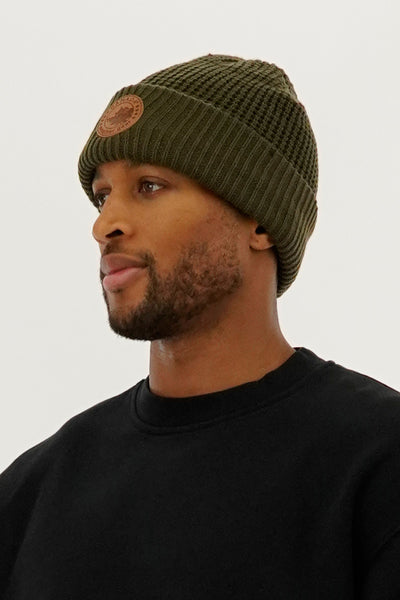 Canada Weather Gear Two Piece Waffle Hat - Green - Mens Hats - International Clothiers