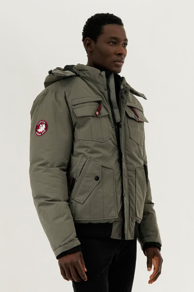 Canada Weather Gear Puffer Bomber Jacket - Grey - Mens Bomber Jackets - International Clothiers