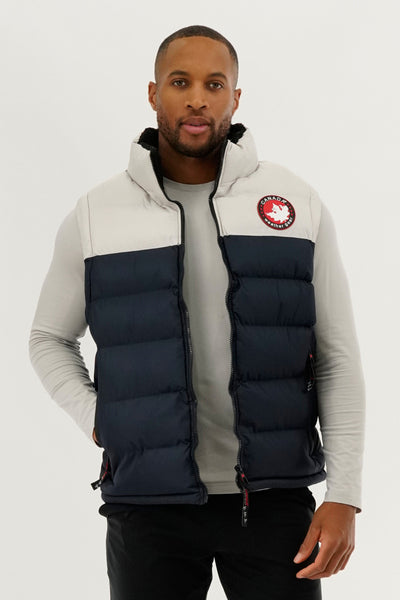 Canada Weather Gear Colour Block Puffer Vest - Navy - Mens Vests - International Clothiers
