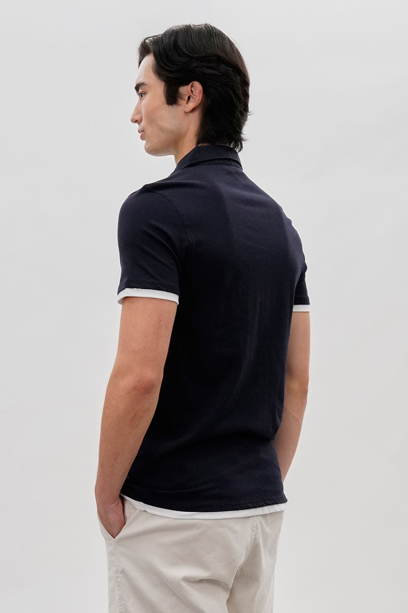 Canada Weather Gear Vintage Short Sleeve Polo Shirt - Navy - Mens Polo Shirts - International Clothiers