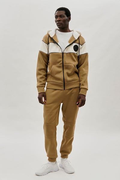 Super Triple Goose Basic Zipper Pocket Joggers - Beige - Mens Joggers & Sweatpants - International Clothiers