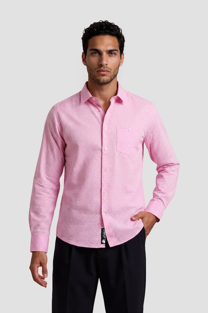 Long Sleeve Button Up Shirt - Pink