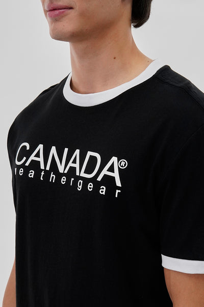 Canada Weather Gear Classic Ringer Tee - Black - Mens Tees & Tank Tops - International Clothiers