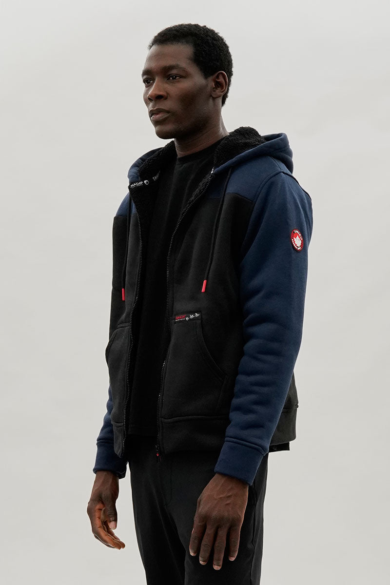Canada Weather Gear Colour Block Sherpa Lined Lightweight Jacket - Navy - Mens Lightweight Jackets - International Clothiers